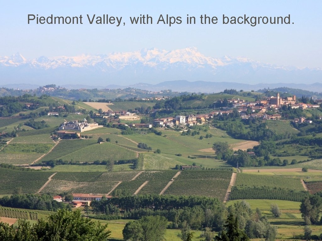 Piedmont Valley, with Alps in the background. 25 