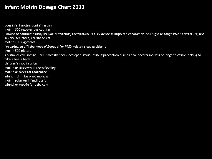 Infant Motrin Dosage Chart 2013 does infant motrin contain aspirin motrin 600 mg over