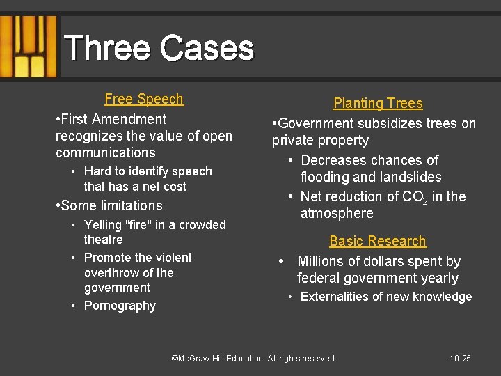 Three Cases Free Speech • First Amendment recognizes the value of open communications •