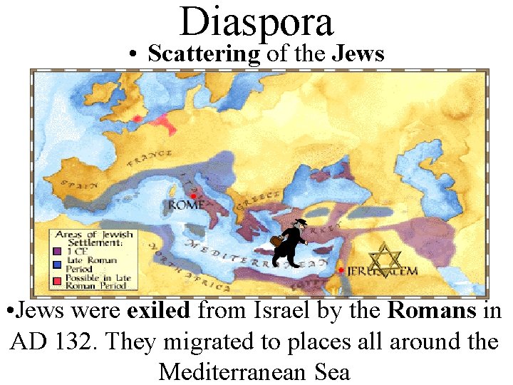 Diaspora • Scattering of the Jews • Jews were exiled from Israel by the
