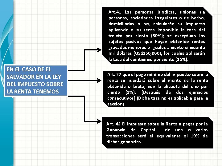 Art. 41 Las personas jurídicas, uniones de personas, sociedades irregulares o de hecho, domiciliadas