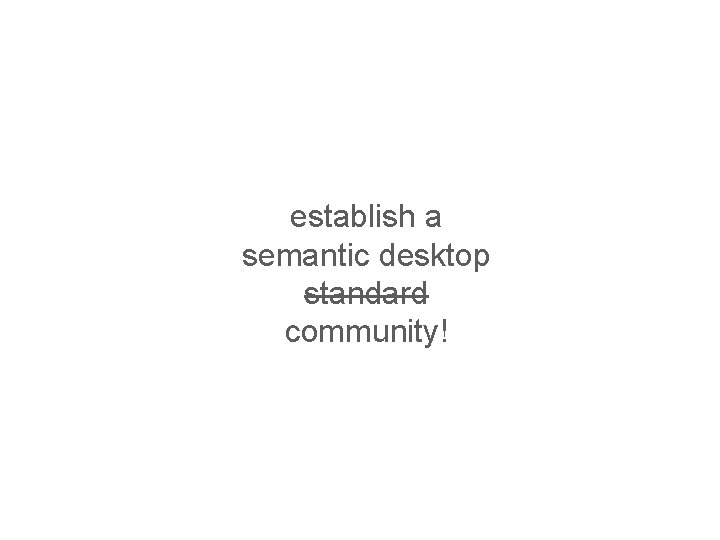 establish a semantic desktop standard community! 28. 11. 2012 45 Making Search Personal with