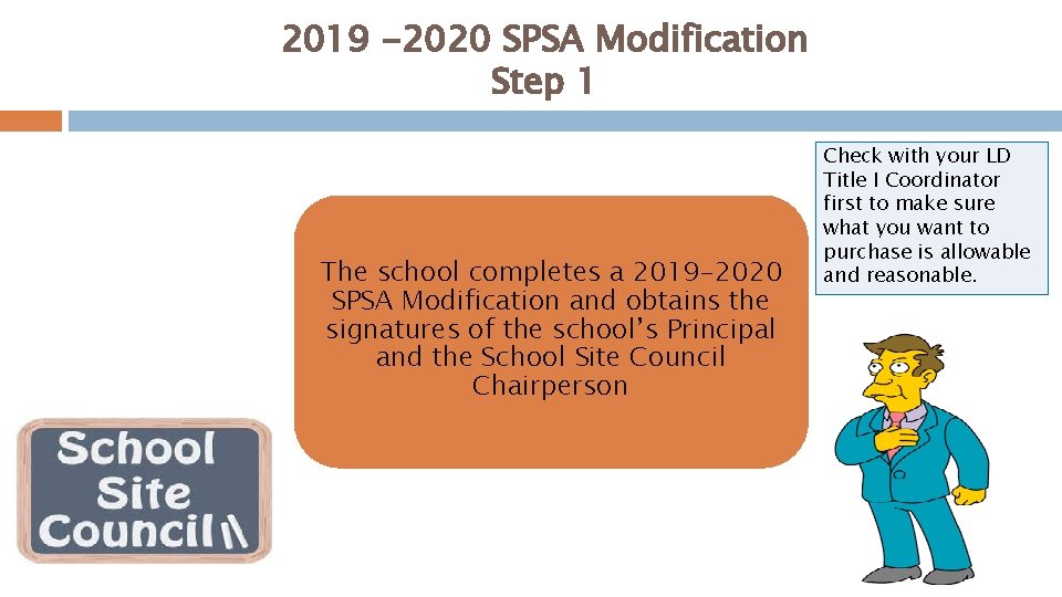 2019 -2020 SPSA Modification Step 1 The school completes a 2019 -2020 SPSA Modification