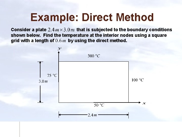 Example: Direct Method Consider a plate that is subjected to the boundary conditions shown