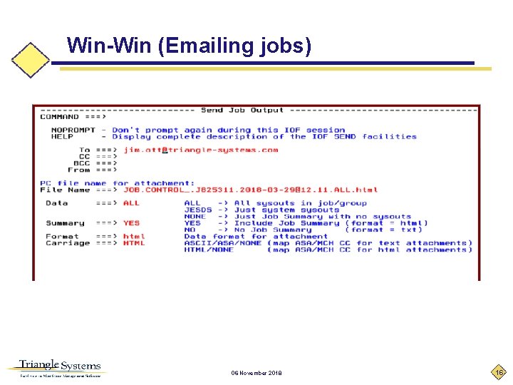 Win-Win (Emailing jobs) 06 November 2018 16 