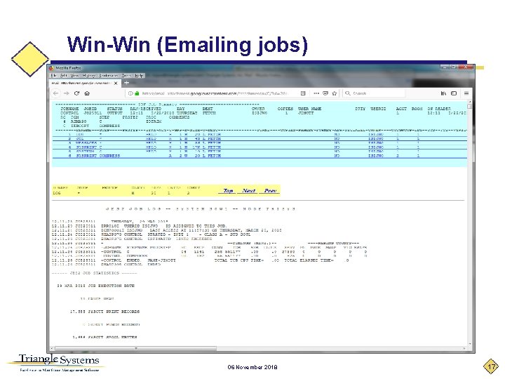 Win-Win (Emailing jobs) 06 November 2018 17 