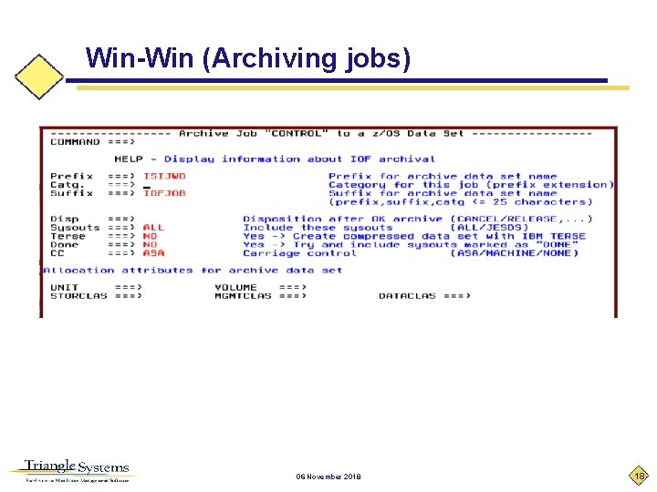 Win-Win (Archiving jobs) 06 November 2018 18 