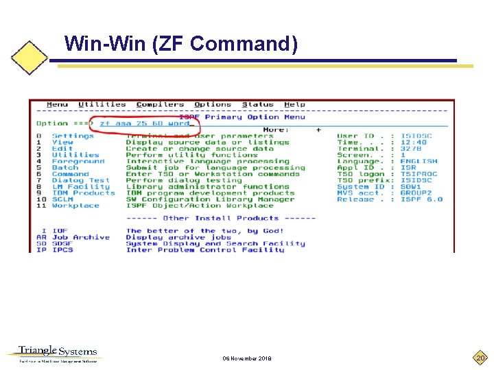 Win-Win (ZF Command) 06 November 2018 20 