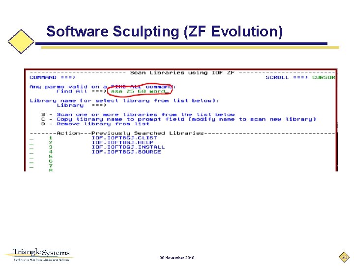 Software Sculpting (ZF Evolution) 06 November 2018 30 