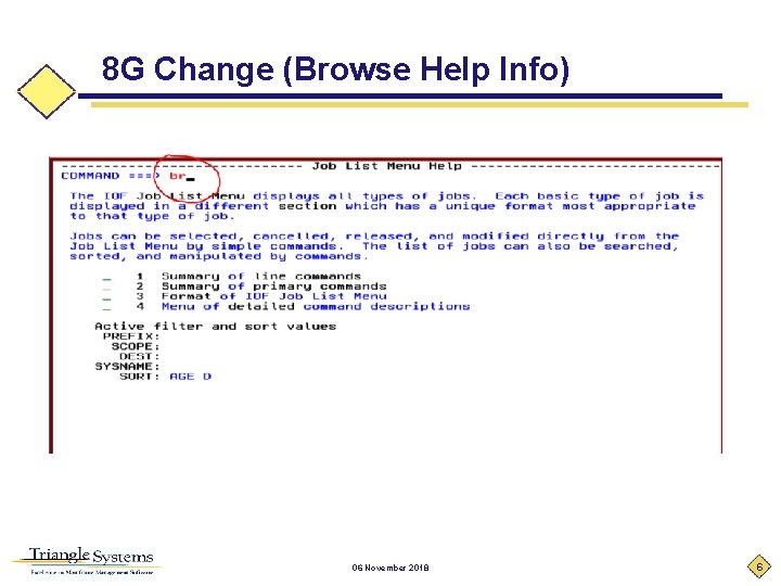 8 G Change (Browse Help Info) 06 November 2018 6 