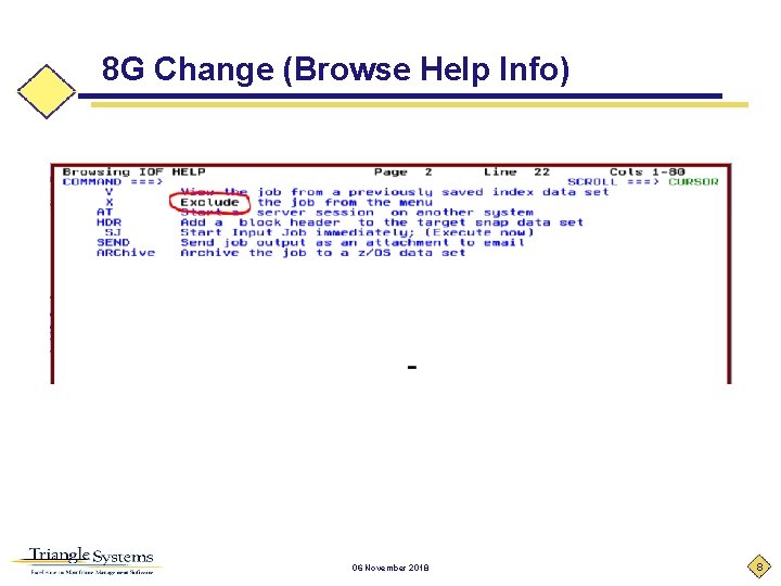 8 G Change (Browse Help Info) 06 November 2018 8 