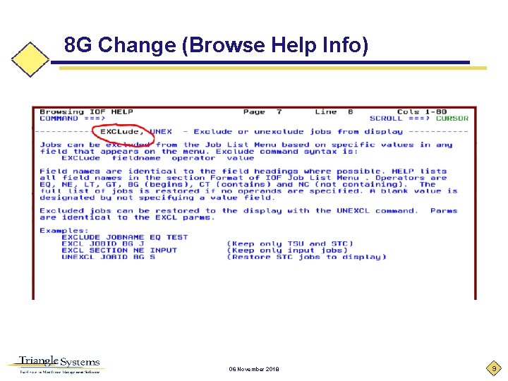 8 G Change (Browse Help Info) 06 November 2018 9 