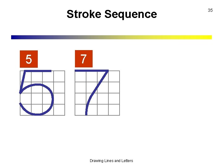 Stroke Sequence 5 7 Drawing Lines and Letters 35 