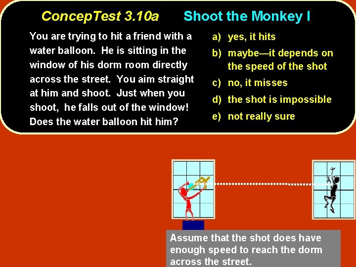 Concep. Test 3. 10 a Shoot the Monkey I You are trying to hit