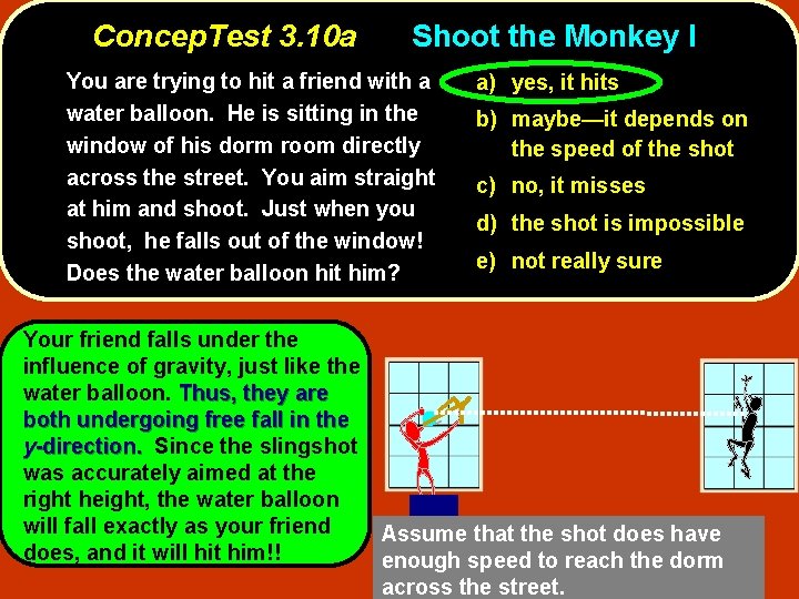 Concep. Test 3. 10 a Shoot the Monkey I You are trying to hit