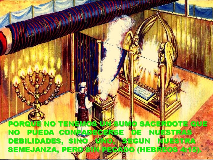PORQUE NO TENEMOS UN SUMO SACERDOTE QUE NO PUEDA CONPADECERSE DE NUESTRAS DEBILIDADES, SINO