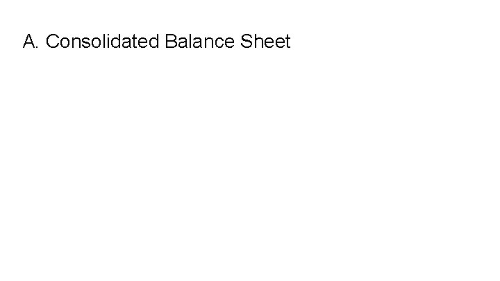 A. Consolidated Balance Sheet 