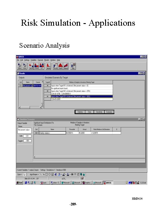 Risk Simulation - Applications Scenario Analysis HMP 654 -209 - 