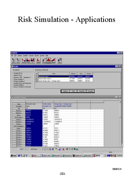 Risk Simulation - Applications HMP 654 -211 - 