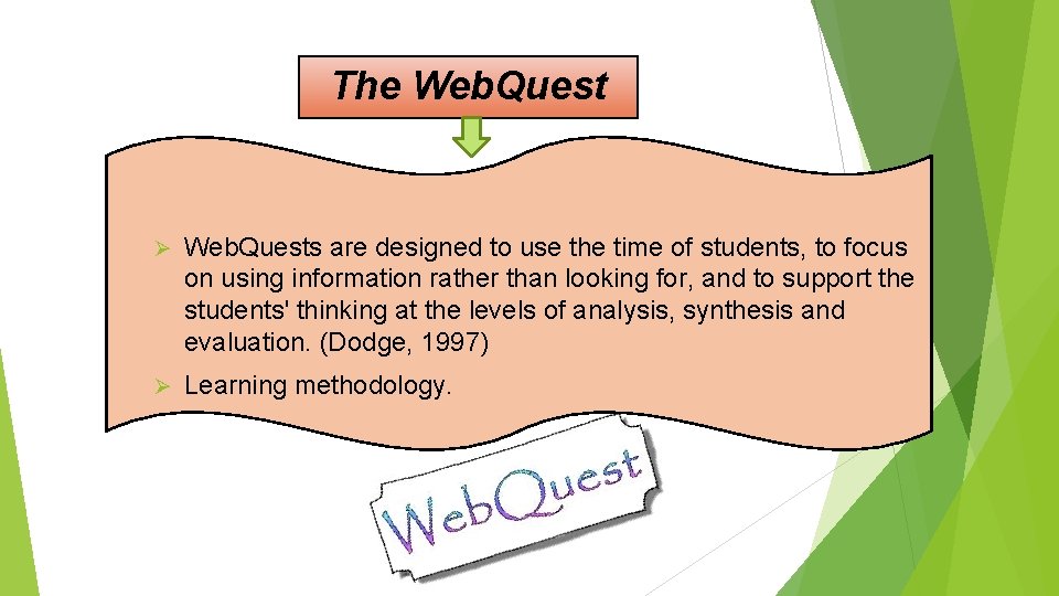 The Web. Quest Ø Web. Quests are designed to use the time of students,