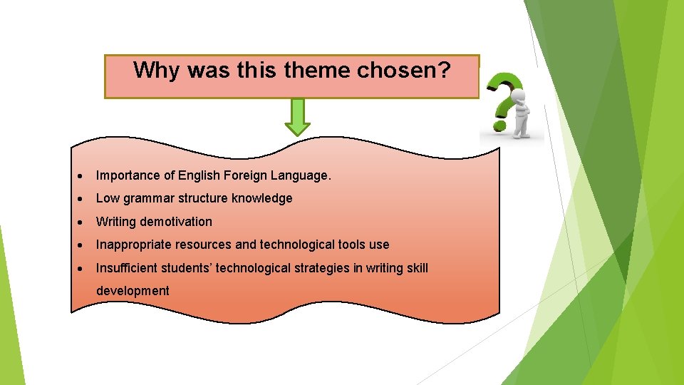 Why was this theme chosen? Importance of English Foreign Language. Low grammar structure knowledge
