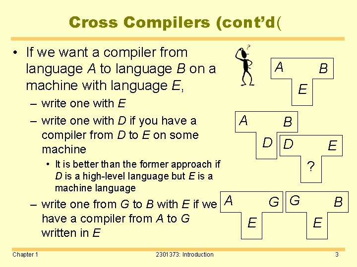 Cross Compilers (cont’d( • If we want a compiler from language A to language