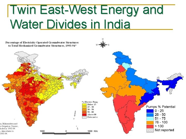 Twin East-West Energy and Water Divides in India 