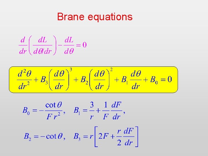 Brane equations 