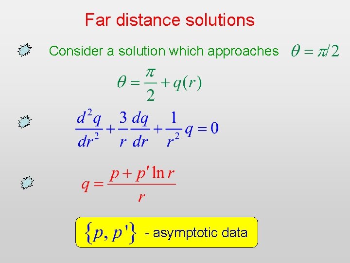 Far distance solutions Consider a solution which approaches - asymptotic data 
