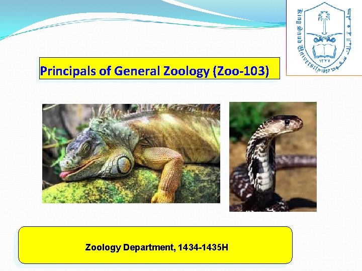 Principals of General Zoology (Zoo-103) Zoology Department, 1434 -1435 H 