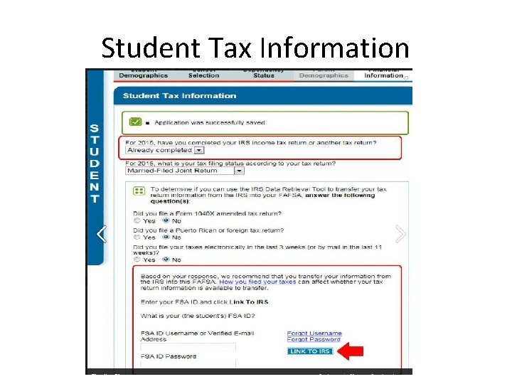 Student Tax Information 
