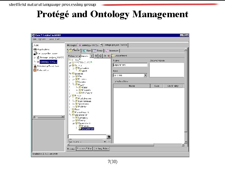 Protégé and Ontology Management 7(30) 