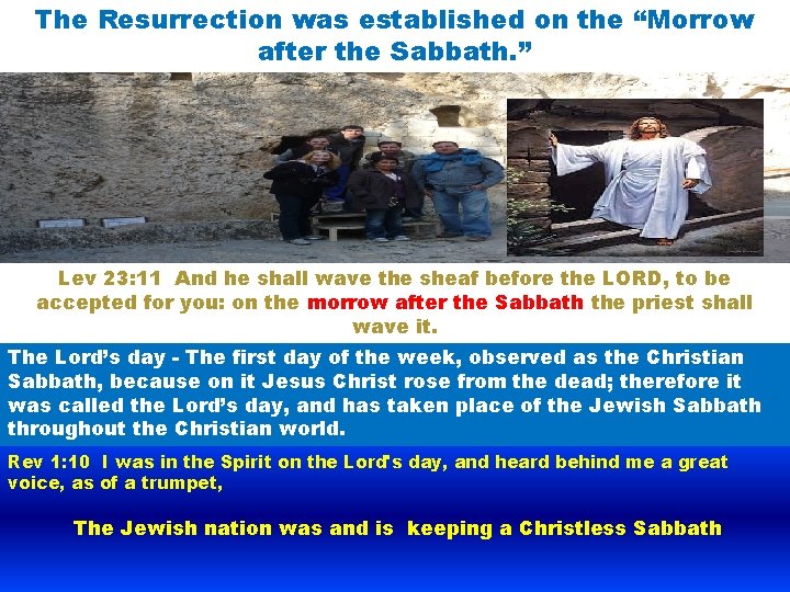 The Resurrection was established on the “Morrow after the Sabbath. ” Lev 23: 11