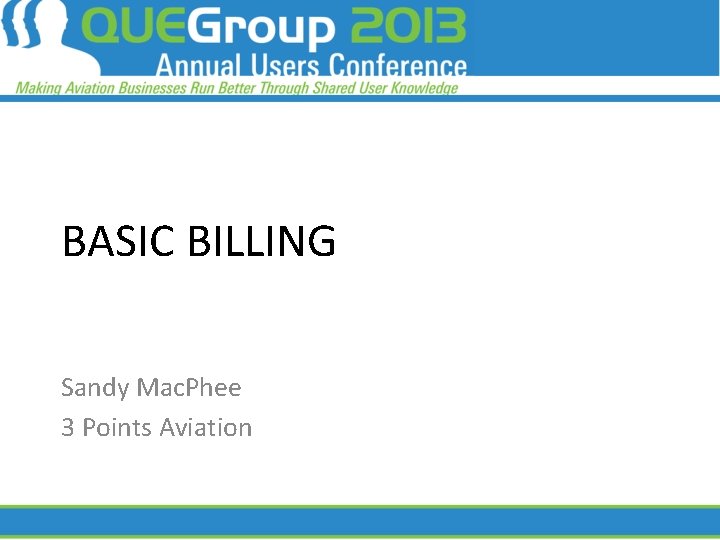 BASIC BILLING Sandy Mac. Phee 3 Points Aviation 