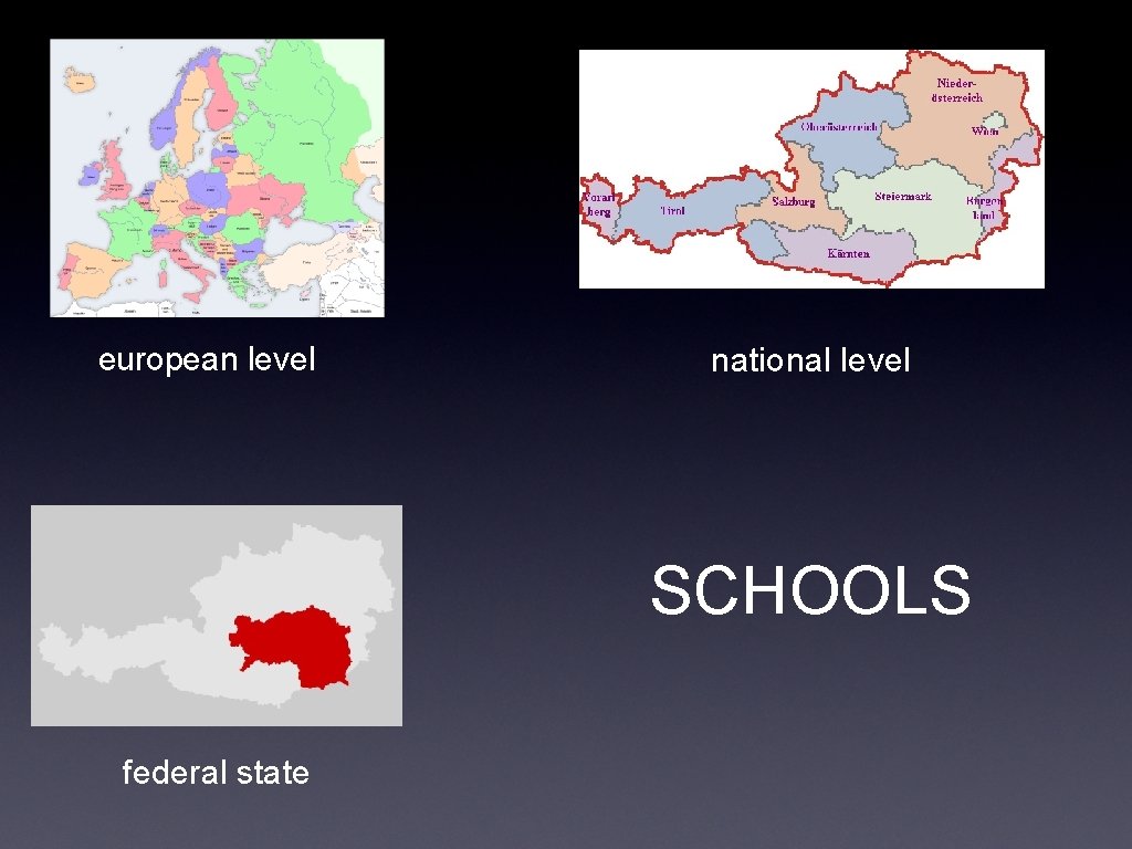european level national level SCHOOLS federal state 