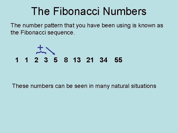 Based On The Following Power Points Fibonacci Numbers
