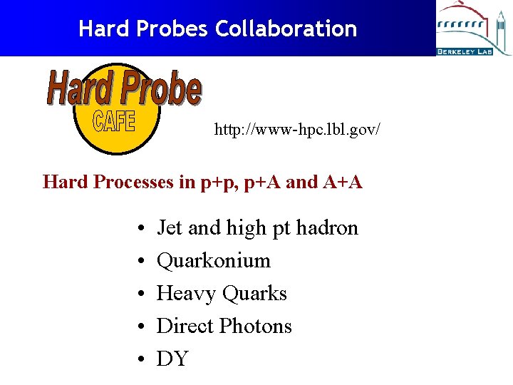 Hard Probes Collaboration http: //www-hpc. lbl. gov/ Hard Processes in p+p, p+A and A+A