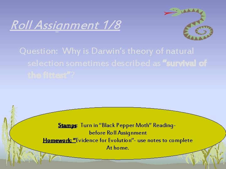 Roll Assignment 1/8 Question: Why is Darwin’s theory of natural selection sometimes described as Roll Assignment 1/8 Question: Why is Darwin’s theory of natural selection sometimes described as