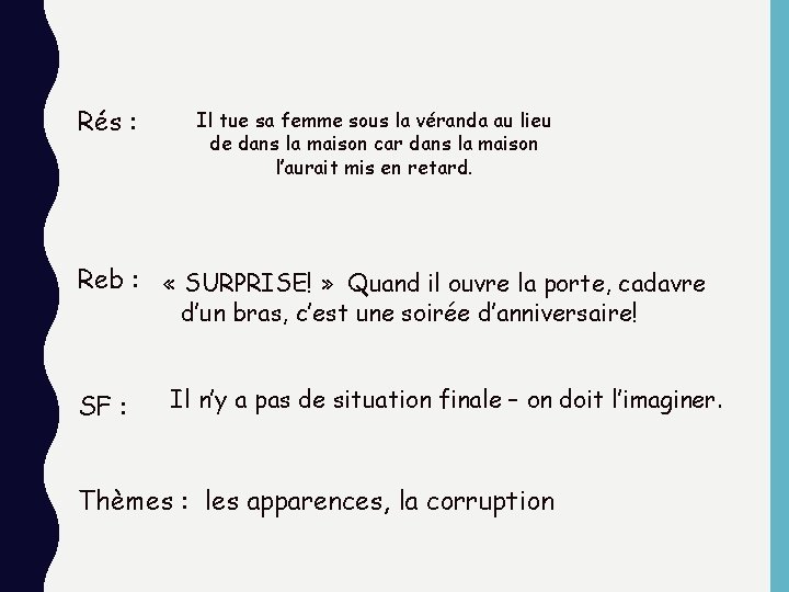 Rés : Il tue sa femme sous la véranda au lieu de dans la