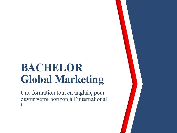 BACHELOR Global Marketing Une formation tout en anglais, pour ouvrir votre horizon à l’international