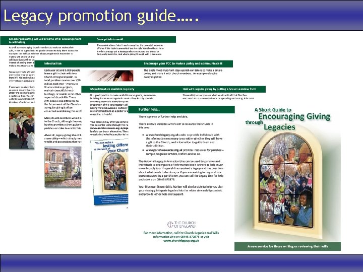 Legacy promotion guide…. . 