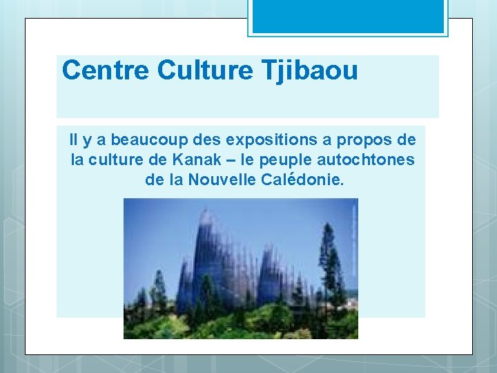 Centre Culture Tjibaou Il y a beaucoup des expositions a propos de la culture