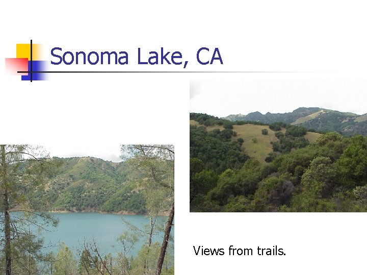 Sonoma Lake, CA Views from trails. 