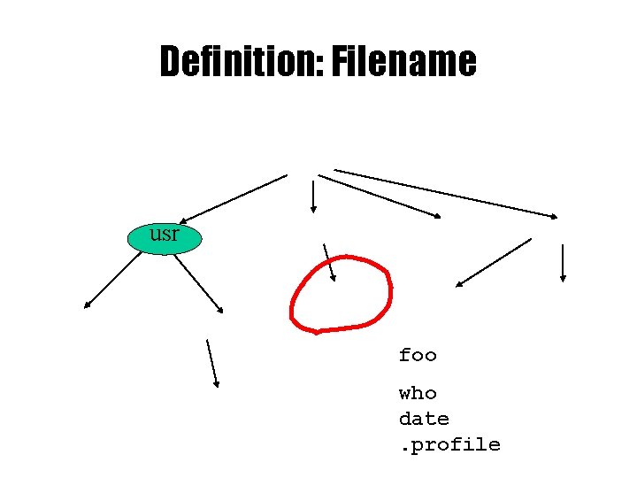 Definition: Filename usr foo who date. profile 