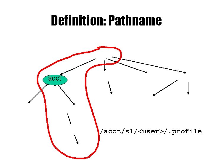 Definition: Pathname acct /acct/s 1/<user>/. profile 
