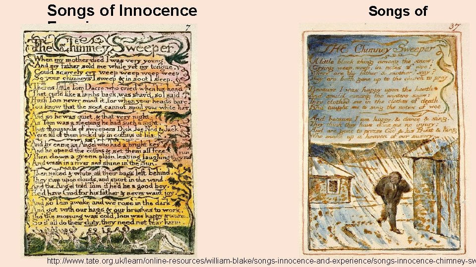 Songs of Innocence Experience Songs of http: //www. tate. org. uk/learn/online-resources/william-blake/songs-innocence-and-experience/songs-innocence-chimney-sw 
