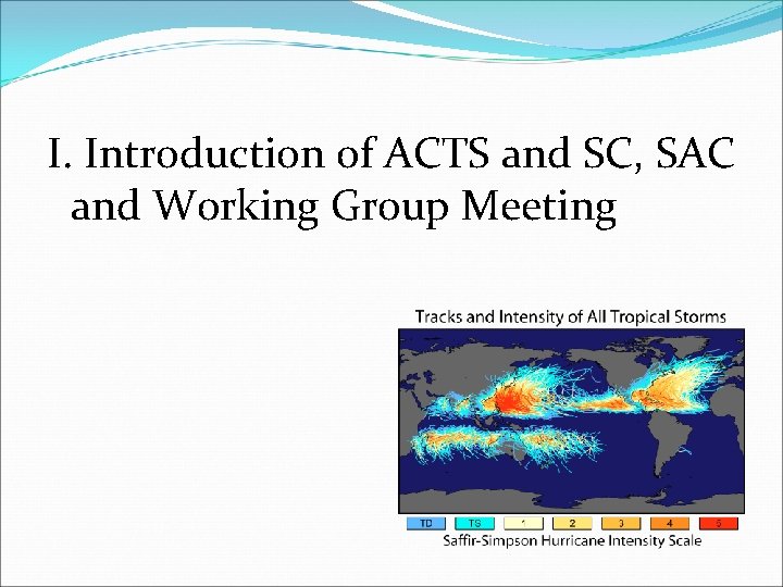 I. Introduction of ACTS and SC, SAC and Working Group Meeting 