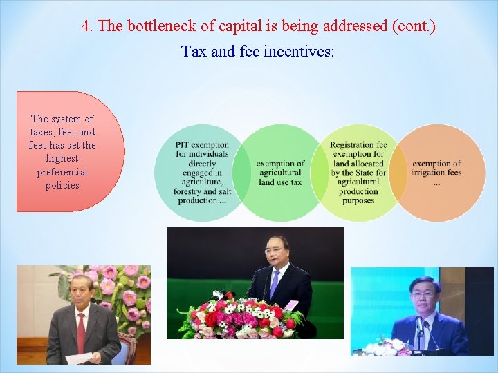 4. The bottleneck of capital is being addressed (cont. ) Tax and fee incentives:
