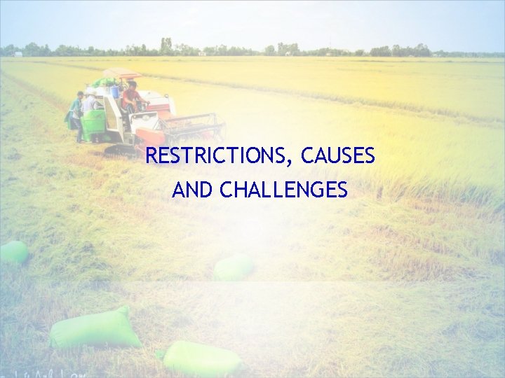 RESTRICTIONS, CAUSES AND CHALLENGES 