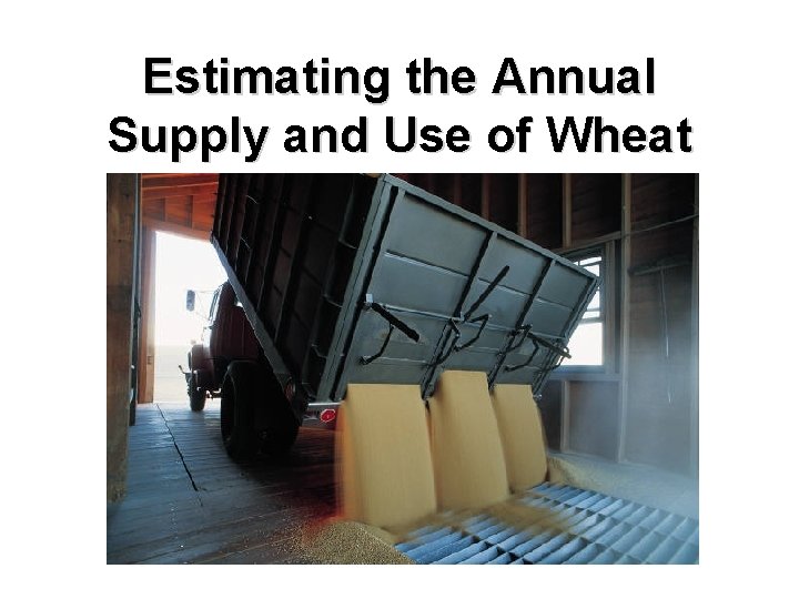 Estimating the Annual Supply and Use of Wheat 